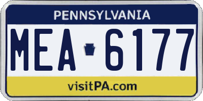 PA license plate MEA6177