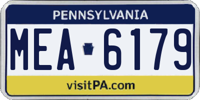 PA license plate MEA6179