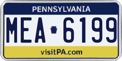 PA license plate MEA6199