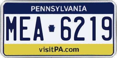 PA license plate MEA6219