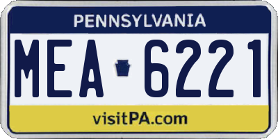 PA license plate MEA6221
