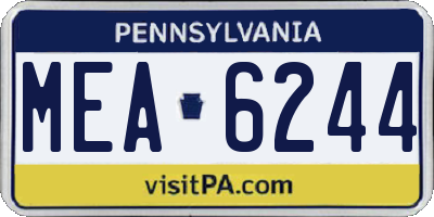 PA license plate MEA6244