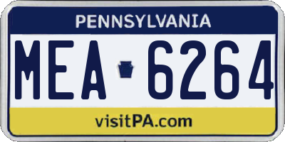 PA license plate MEA6264