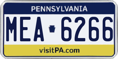 PA license plate MEA6266