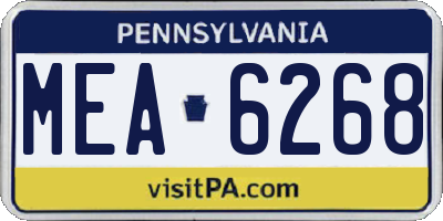PA license plate MEA6268