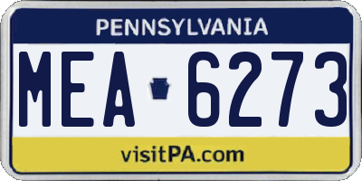PA license plate MEA6273