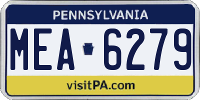 PA license plate MEA6279