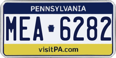 PA license plate MEA6282
