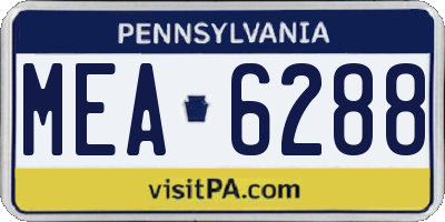 PA license plate MEA6288