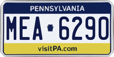 PA license plate MEA6290