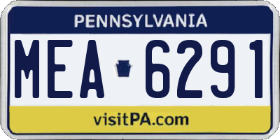 PA license plate MEA6291