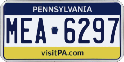 PA license plate MEA6297