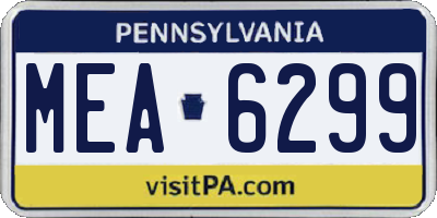 PA license plate MEA6299
