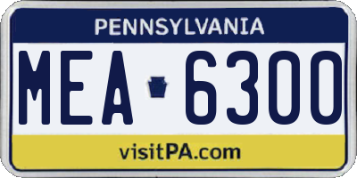 PA license plate MEA6300