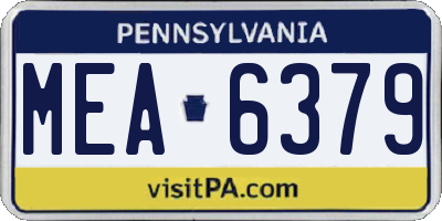 PA license plate MEA6379