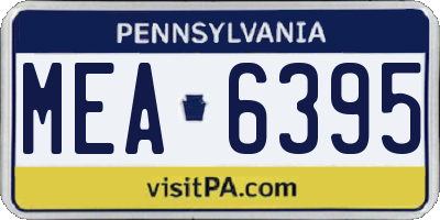 PA license plate MEA6395