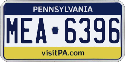 PA license plate MEA6396