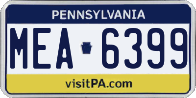 PA license plate MEA6399