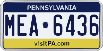 PA license plate MEA6436