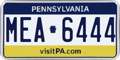PA license plate MEA6444