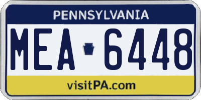 PA license plate MEA6448
