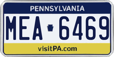 PA license plate MEA6469