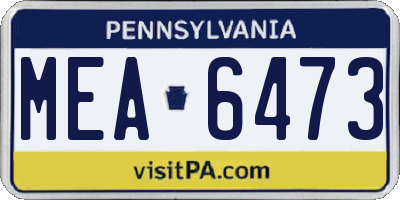 PA license plate MEA6473
