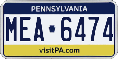 PA license plate MEA6474