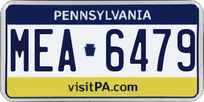 PA license plate MEA6479