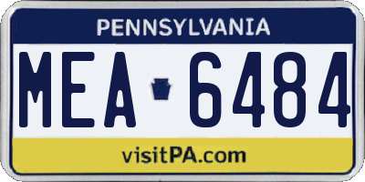 PA license plate MEA6484