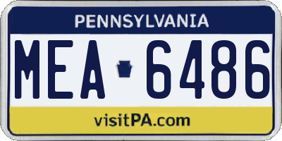 PA license plate MEA6486