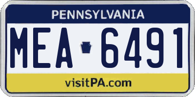 PA license plate MEA6491