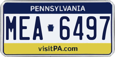PA license plate MEA6497