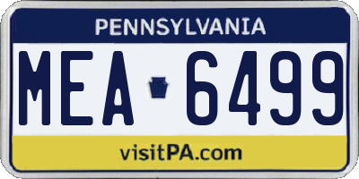 PA license plate MEA6499