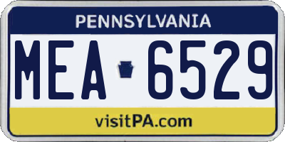 PA license plate MEA6529
