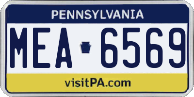 PA license plate MEA6569