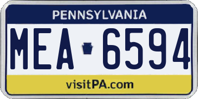PA license plate MEA6594
