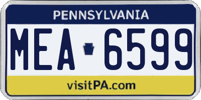 PA license plate MEA6599