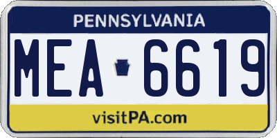 PA license plate MEA6619