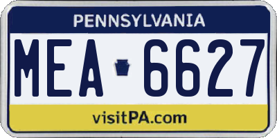 PA license plate MEA6627