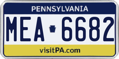 PA license plate MEA6682