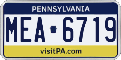 PA license plate MEA6719