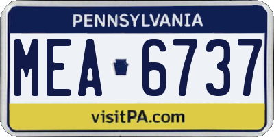 PA license plate MEA6737