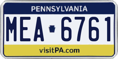 PA license plate MEA6761