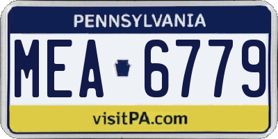 PA license plate MEA6779