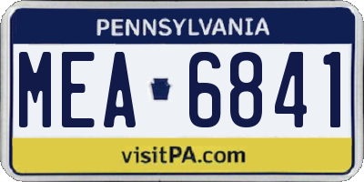 PA license plate MEA6841