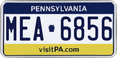 PA license plate MEA6856