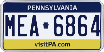 PA license plate MEA6864