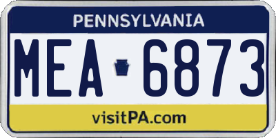 PA license plate MEA6873