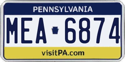PA license plate MEA6874